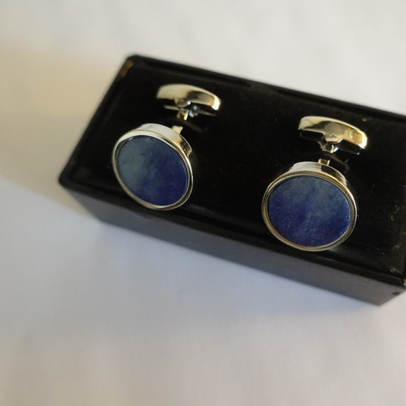 Blue Lapis Gemstone Cufflinks - Picture 2 of 2
